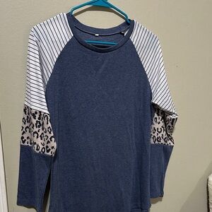 Blue and White Kids Raglan Shirt